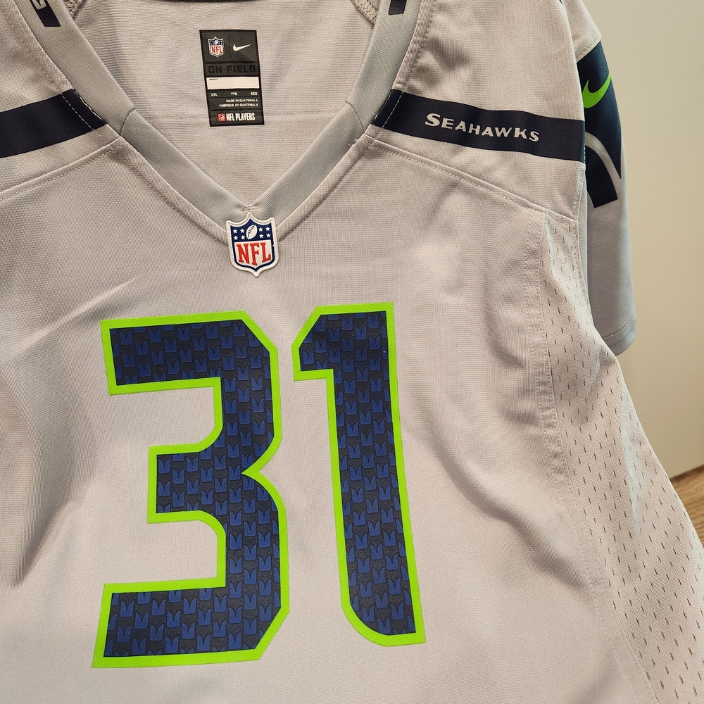 Seattle Seahawks Gray and Blue Jersey